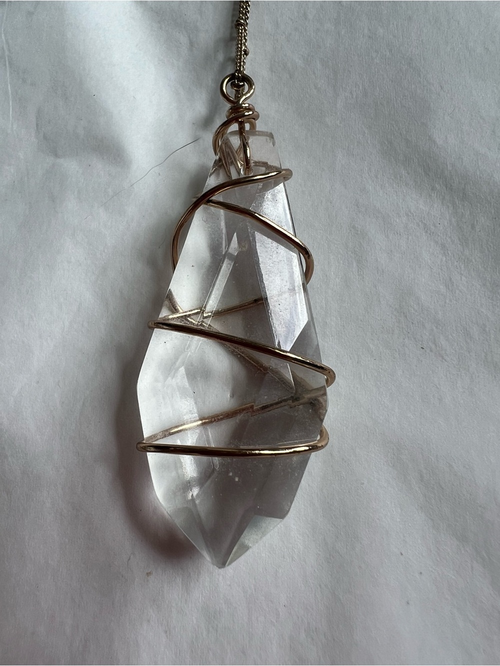 Delicate Silver Crystal Pendant Necklace - Clear